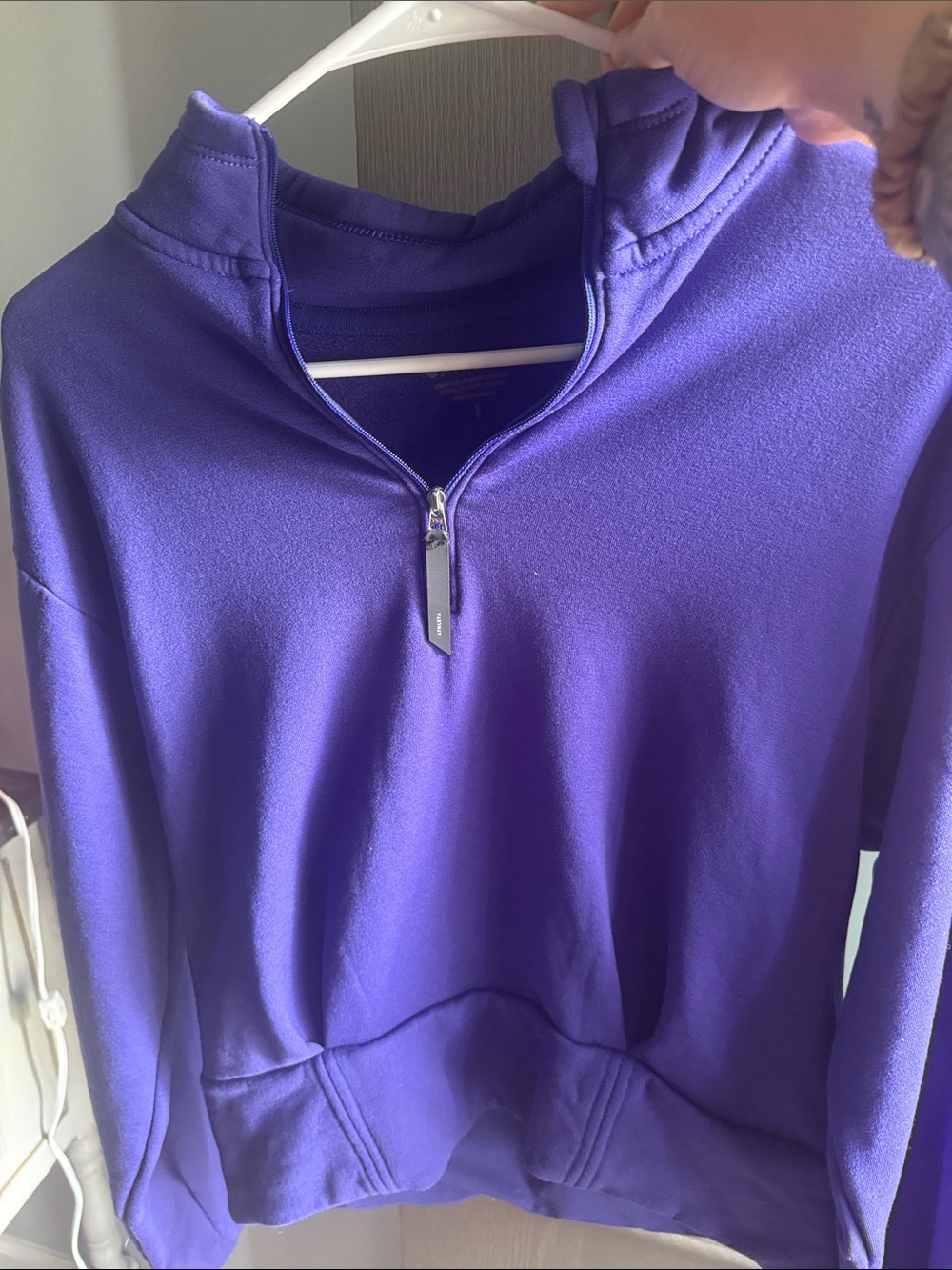 Athleta Purple Half-Zip Pullover Hoodie